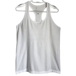 Lululemon Swiftly Tech Racerback Tank Top in White Stripe - SIZE 12